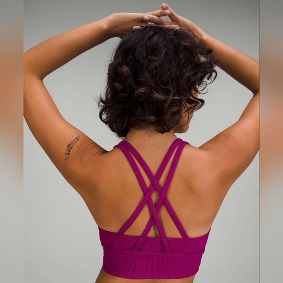 lululemon athletica Other - Lululemon Energy Ribbed Longline Bra *Luxtreme (Magenta Purple) Size 10